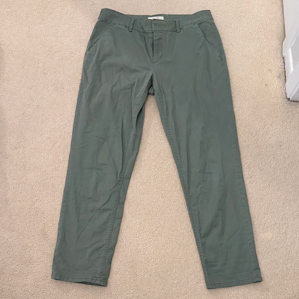 LOFT Olive Green Straight-Leg Pants